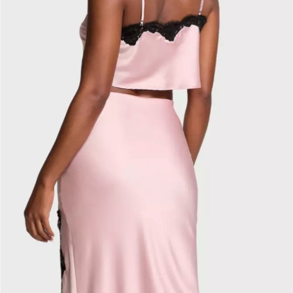 VICTORIA'S Secret Dream Angel satin lace crop top slip skirt maxi NWT XXL $99.95